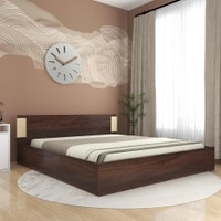 Nikki Queen Size Bed In Walnut Finish