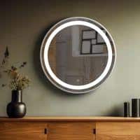 Aluminium LED Circle Decorative wall mirror by elegant arts and frames (Mirror size 800 mm)