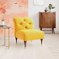 Tybalt Accent chair Velvet in Yellow Color