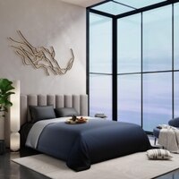 Stoa Paris Comforter for King Size Bed, 300 TC Ultra Satin Fabric  Taupe Sapphire