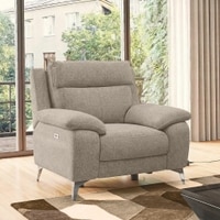 Emila Fabric One Seater Motorized Recliner in Fossil Weave Colour