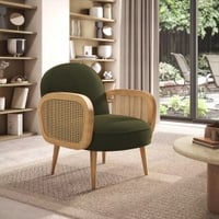 Arna Lounge Chair In Deep Olive Velvet