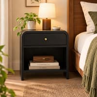 Yashvi Solid wood one Drawer bedside   In Walnut  Finish