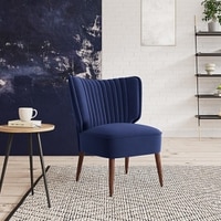 Duke Accent chair Velvet in Navy Blue Color