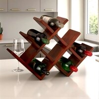 Ikiriya Sheesham Wood Accent Wine Rack in Honey Finish