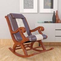 Shauna Solid Wood Rocking Chair in Grey Colour