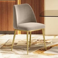Olivia Accent Chair in Finish Antique Brass and Cloudy Beige Velvet Colour