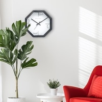 Playful “Ish” Time Markers Octagonal Wooden Wall Clock