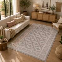 Imperial Knots Ivory Multicolor Kilim Hand Woven Dhurrie 5x8 Feet