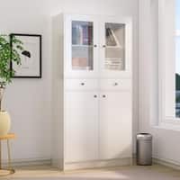 Hexa Engineered Wood Bookshelf Multipurpose Storage Rack in Frosty White Colour