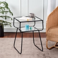 Contemporary Iron Side Table in Black Colour