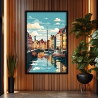 The Castle Decor Paris Skyline Wall Painting Framed Artwork 20x30 Inch