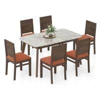 Lunar Grey Mirage Stone 6 Seater Dining Table With Atlas Dining chair Set