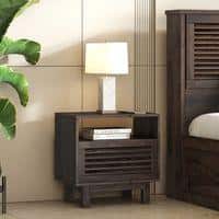 Cambry Solid Wood Bedside Table In American Walnut Finish
