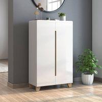 Oslo High Gloss 21 Pair Shoe Rack In White Finish