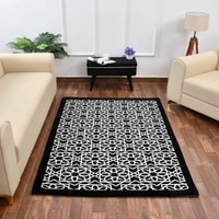 Multicolor Geometric Machine Made Polyester 4 X 6 Feet Carpet