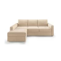 Apollo Sofa (Colour : Birch Beige, Cushion : Soft, Back Type : Regular, Seating Capacity : Left Aligned 2 Seater + Left Aligned Chaise + Ottoman)