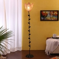 Dabney Black Bamboo Shade Floor Lamp