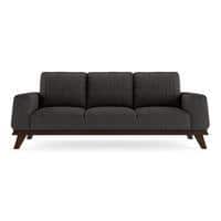 Granada Essential 3 Seater Fabric Sofa in Steel Colour