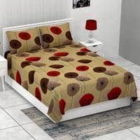 Idriss Multicolor Abstract 180 TC Cotton Double Size Bedsheet with 2 Pillow Covers