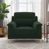 Niwara Velvet 1 Seater  sofa in Green Color