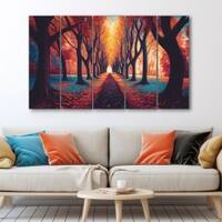 The Castle Decor Connecting Road Deep Forest Wall Art Set of 5 27x48 Inch