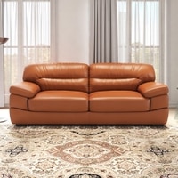 Hensley 3 Seater Leatherette Sole in Tan Brown Colour