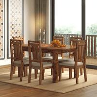 Martha Solid Wood Dining Chair Set Of 2 In Teak Finish