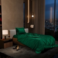 Stoa Paris Comforter for Single Bed, 300TC Satin Comforters in Emerald Green