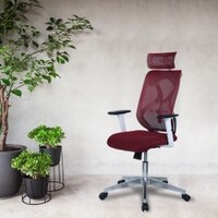 Wiweangs High Back Ergonomic Chair in Maroon Colour