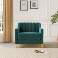 Fame Velvet 1 Seater Sofa in T Blue Colour
