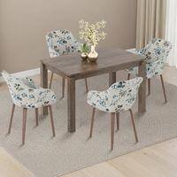 Atlas Solid Wood 4 Seater Dining Table With Rochelle Lounge Chairs