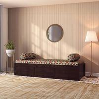 Harvey Diwan in Mahogany Finish with Terracotta and Grey Fabric Colour