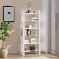 Hexa Engineered Wood Bookshelf Multipurpose Storage Rack in Giant Wood and Frosty White