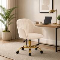 Doe Buck Aurora Modern Beige Luxury Velvet Office Chair