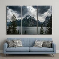 Truss Pcs White Green Grand Teton National Park Printed Canvas Wall Prints Set of 3 Multicolor Matte