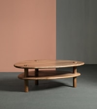 Vway Solid Wood Coffee Table In  Natural Finish