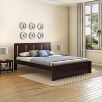 Durban Solid Wood Non Storage King Size Bed In Mahogany Finish