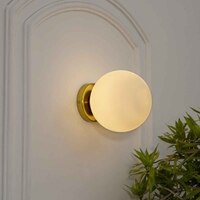 Hollis Shine Brass & Frosted White Wall Light