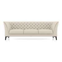 Weston 3 Seater Premium Italian Leather Sofa In Creme Frainche