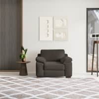Esquel Premium 1 Seater Fabric Sofa in Stone Grey Velvet Colour