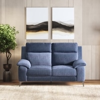 Emila 2 seater Fabric Sofa in Blue Colour