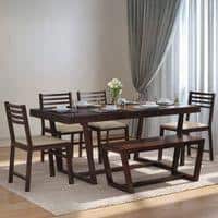 Caprica 6 Seater Dining Table Set With Bench