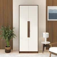 Maltein 2 Door Engineered Wood Wardrobe In Brown Maple & White Finish