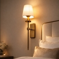 Eliante Cloth Shade Wall Lights Mild Steel & Fabric Material Antique & White Finish