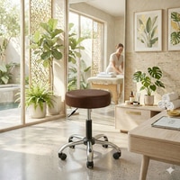 Adiko Leatherette Bar Stool (Cream Colour)