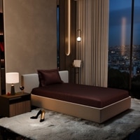 Stoa Paris 300TC UltrSatin Single Bedsheet Set Satin Single Hot Chocolate