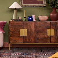 Banner Solid Wood Sideboard in Brown Colour