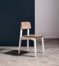 Rota Solid Wood Dining Chair In White and Natural Finish