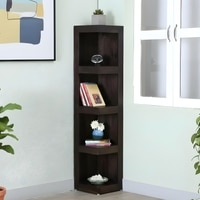 Ikiriya Sheesham Wood Accent Book Shelf Showcases in Dark Mahagony Finish